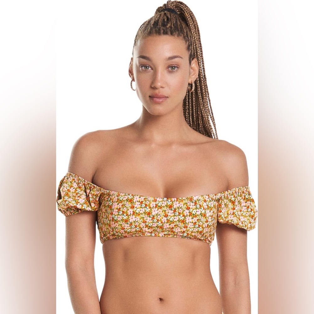 MAAJI Cheery‎ Blossom Kauai Puff Sleeve Top Size Small